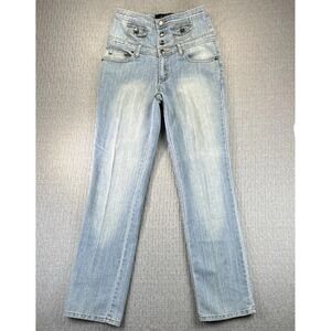 G-tton style Of Paris Vintage Women (11) high waist back buckle blue jeans pants